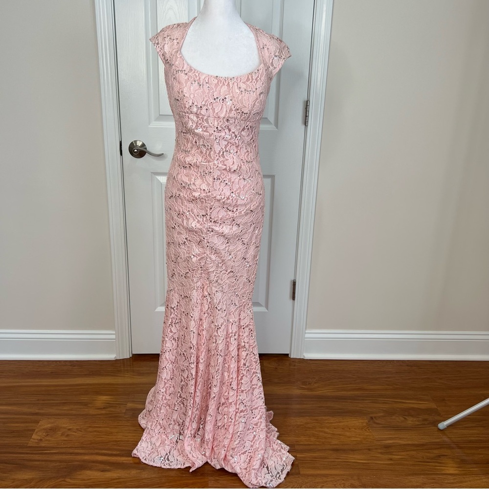 ! XSCAPE Embroidered Sequined Maxi Dress